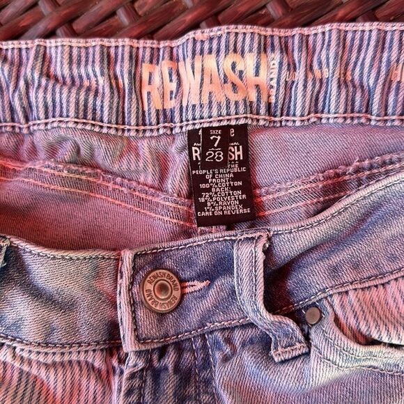 EUC-REWASH STRIPED JEAN SHORTS - Picture 5 of 7